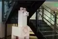 A misconstructed statue of a llama.