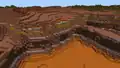 The side of a badlands plateau in Bedrock Edition