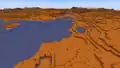 A badlands single biome world before 1.18. Plateaus did not generate here as they were a separate biome.