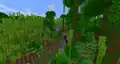 A jungle pyramid within bamboo jungle hills in Java Edition.