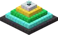 A beacon with all of the blocks that can power beacons.