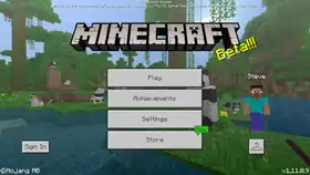 Bedrock 1.11.0.9.png: Infobox image for beta 1.11.0.9 the version in Minecraft