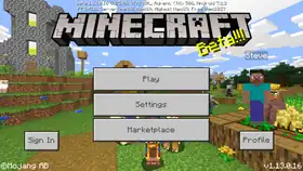 Bedrock 1.13.0.16.png: Infobox image for beta 1.13.0.16 the version in Minecraft