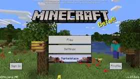 Bedrock 1.15.0.11.png: Infobox image for beta 1.15.0.11 the version in Minecraft