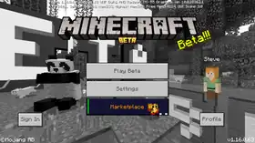 Bedrock 1.16.0.63.png: Infobox image for beta 1.16.0.63 the version in Minecraft