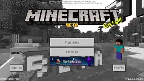 Bedrock 1.16.100.50.png: Infobox image for beta 1.16.100.50 the version in Minecraft