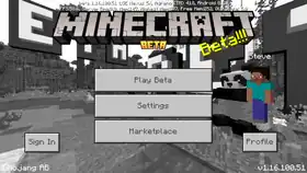 Bedrock 1.16.100.51.png: Infobox image for beta 1.16.100.51 the version in Minecraft