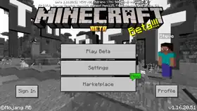 Bedrock 1.16.20.51.png: Infobox image for beta 1.16.20.51 the version in Minecraft