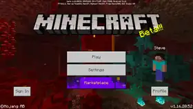 Bedrock 1.16.20.52.png: Infobox image for beta 1.16.20.52 the version in Minecraft