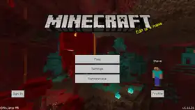 Bedrock 1.16.21.png: Infobox image for v1.16.21 the version in Minecraft