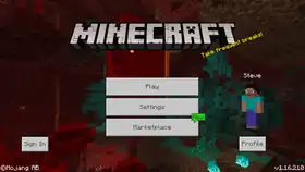 Bedrock 1.16.210.png: Infobox image for v1.16.210 the version in Minecraft