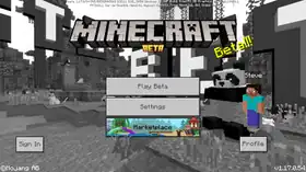Bedrock 1.17.0.54.png: Infobox image for beta 1.17.0.54 the version in Minecraft