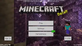 Bedrock 1.17.0.54 Caves & Cliffs.png: Infobox image for beta 1.17.0.54 the version in Minecraft