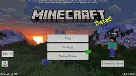 Bedrock 1.18.0.21 Caves & Cliffs.png: Infobox image for beta 1.18.0.21 the version in Minecraft