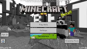 Bedrock 1.18.0.27.png: Infobox image for beta 1.18.0.27 the version in Minecraft