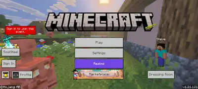 Bedrock 1.21.121.png: Infobox image for Minecraft the program in Minecraft