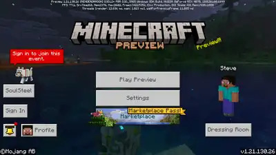 Bedrock 1.21.130.26.png: Infobox image for Preview 1.21.130.26 the version in Minecraft