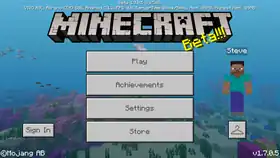 Bedrock 1.7.0.5.png: Infobox image for beta 1.7.0.5 the version in Minecraft