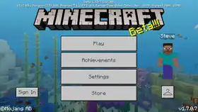 Bedrock 1.7.0.7.png: Infobox image for beta 1.7.0.7 the version in Minecraft