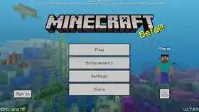 Bedrock 1.7.0.9.png: Infobox image for beta 1.7.0.9 the version in Minecraft
