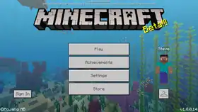 Bedrock 1.8.0.14.png: Infobox image for beta 1.8.0.14 the version in Minecraft