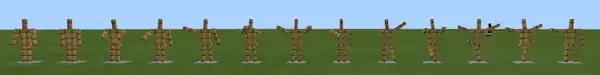 All armor stand poses as seen in Bedrock Edition.