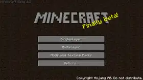 Beta 1.2 menu.png: Infobox image for Minecraft Beta 1.2 the version in Minecraft
