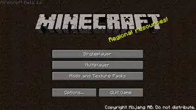 Beta 1.6 menu.png: Infobox image for Minecraft Beta 1.6 the version in Minecraft