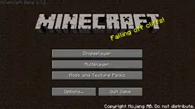 Beta 1.7.2 menu.png: Infobox image for Minecraft Beta 1.7.2 the version in Minecraft