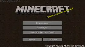 Beta 1.7.3 menu.png: Infobox image for Minecraft Beta 1.7.3 the version in Minecraft