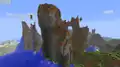 A mountain. In the new terrain generator, such mountains became confined to extreme hills biomes.