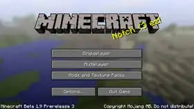 Beta 1.9 Prerelease 3 menu.png: Infobox image for Minecraft Beta 1.9 Prerelease 3 the version in Minecraft