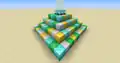 A beacon is still functional when the pyramid is made of different blocks.