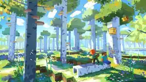 Concept art of the birch forest.