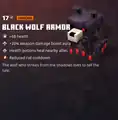 Black wolf armor within the inventory.
