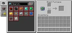 The recipe book as it appears in the blast furnace screen.