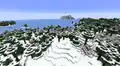 A single biome grove world. Note the large patches of powder snow and that massive swathes of frozen water can generate.