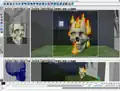 The "Skull on Fire" skull render being sketched.