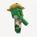 A zombie villager (referred to as simply a zombie) as it appears in Minecraft Legends.