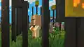A villager locked inside a cage