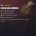 The cackling broom within the inventory.