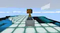 A camera sitting in a minecart.