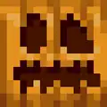 Carved pumpkin face texture.