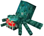 A Cave Spider, as it appears in Minecraft Dungeons.