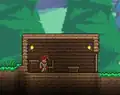 A rudimentary house in Terraria.