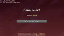 "Game over!" screen.