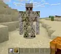 A cracked iron golem.