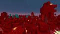 A crimson forest in a mine.