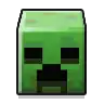 An icon of a creeper shown on the hotbar.