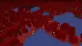 A crimson forest single biome world before 1.18, which generates water.